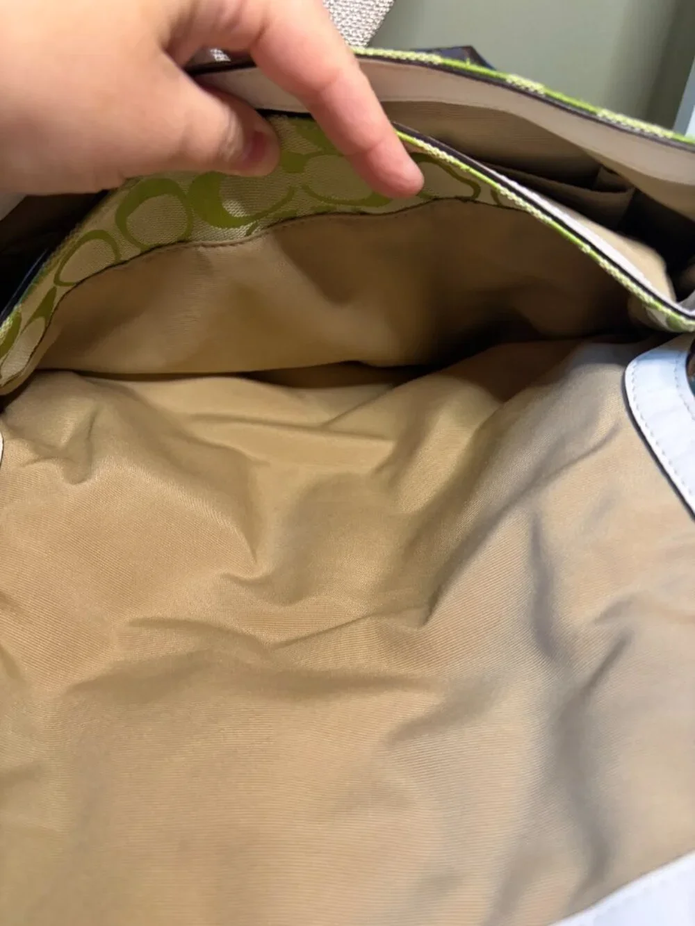 Vintage Coach Soho Signature Flap Bag in Lime Green (HTF, rare)